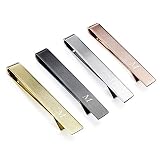 Initial Tie Clip-Skinny Tie Bar for Mens 4Pcs Tie Clips Personalized Suitable for Wedding Anniversar