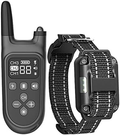 XooponVibrating Dog Collar - 1000ft Remote Range, Waterproof & Rechargeable - Beeping & Vibration Training for Small, Medium, Large Dogs, Black