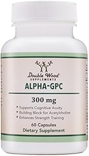 Alpha GPC Choline Supplement, Pharmaceutical Grade, Made in USA (60 Capsules 300mg)