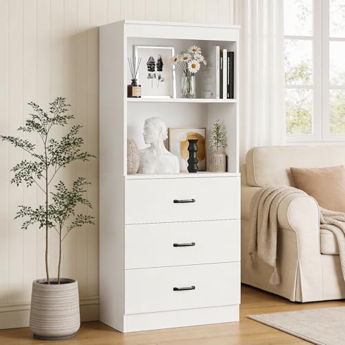 55.5" H Bookshelf with Drawers