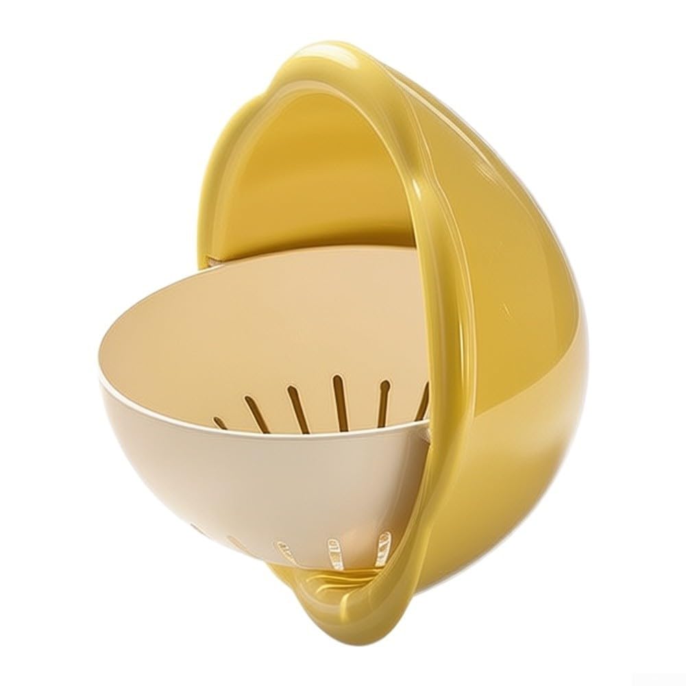 Escurridor Cocina PP Base Estable Asas(White & Yellow)