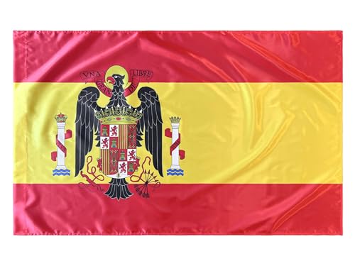 Durabol Bandera de España Escudo Aguila de San Juan Española Preconstitucional 150 x 90 cm Satén (1945-1977)