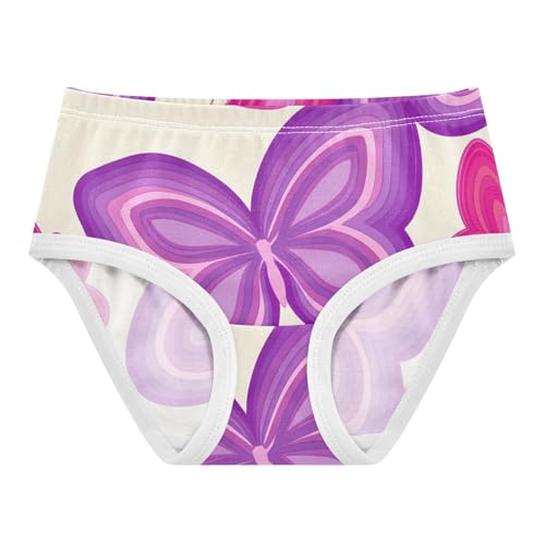 Toddler Girls Underwear 2t Cotton Girl Panties Cute Florals Kids Undies Briefs Stylized Butterfly Purple Pink