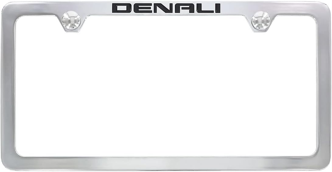 Denali Metal License Plate Frame Tag Holder - Chrome Plated