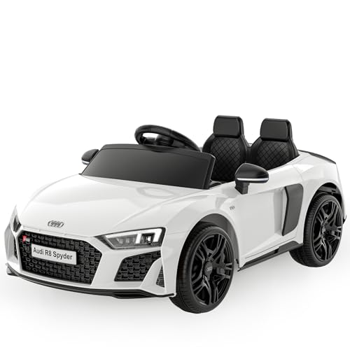 Smart BeBe Kinder Elektroauto Audi R8 mit 12V Batterie Bluetooth Fernsteuerung LED Lichter MP3 Player 3-6 Jahre (Weiß)., 4.29 €