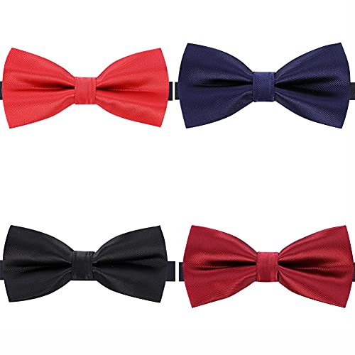 Image of AUSKY 8 PACKS Elegant Adjustable Pre-tied Bow Ties for Men Boys (1&4&5&6&8 Pack for option)