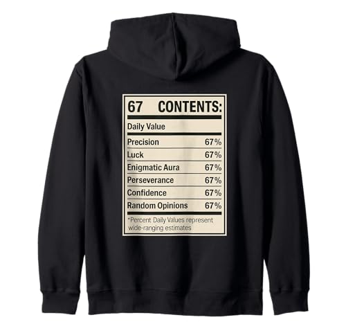 67 Valeur nutritive Six Seven Gen Alpha Slang Numéro Viral Sweat à Capuche
