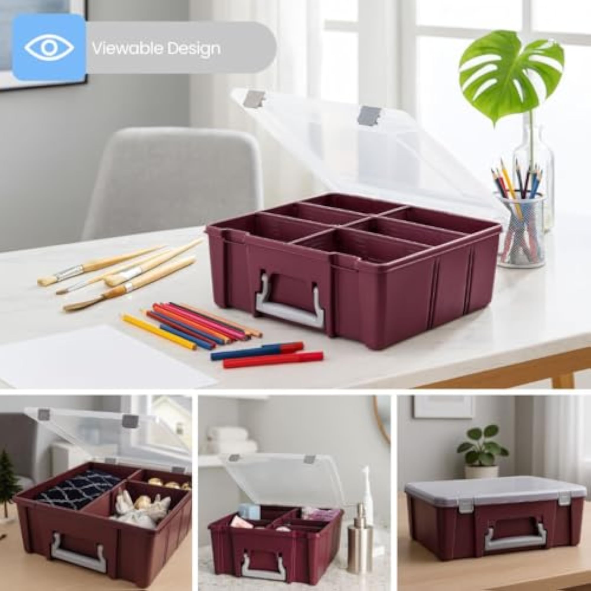 Super Satchel Double Deep with Removable Dividers, Plum