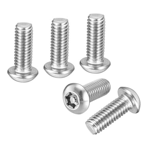 DTGN 5 paquets vis de sécurité Torx 3/8po x 1po tête fraisée SS304 argenté