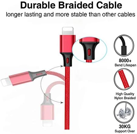 Multi Charger Cable, 2 Pack1.2M Nylon Braided 3 in 1 Multi USB Charging Cable with Micro USB Type C for Phone 11 Xs X XR 8, Android Galaxy S10 S9 S8 S7 A40, Huawei, Honor, Xiaomi, OnePlus, Nokia