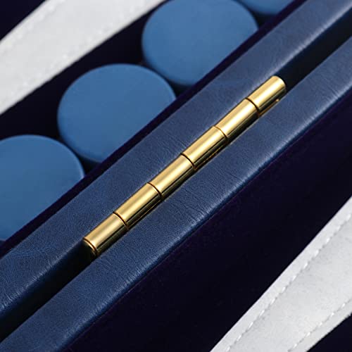 Magic Vosom Travel Large 18 Inch Backgammon Blue Sets Classic Board Game With Premium Leather Case, Portable Travels Strategy Backgammon Game Set For Adults, Kids (Blue, Large) #TOP5