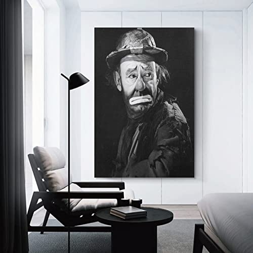 Emmett Leo Kelly Circus Performer Clown Actor Retro Poster Wall Art Paintings Canvas Wall Decor Home Decor Living Room Decor Aesthetic 24X36Inch(60X90Cm) Unframe-Style #TOP2
