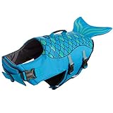 BINGPET Dog Life Jacket with Reflective Stripes - Pet Life Vest for Swimming - Adjustable Dog Saver Life Jacket Large