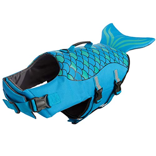 BINGPET Dog Life Jacket with Reflective Stripes - Pet Life Vest for Swimming – Adjustable Dog Saver Life Jacket Large