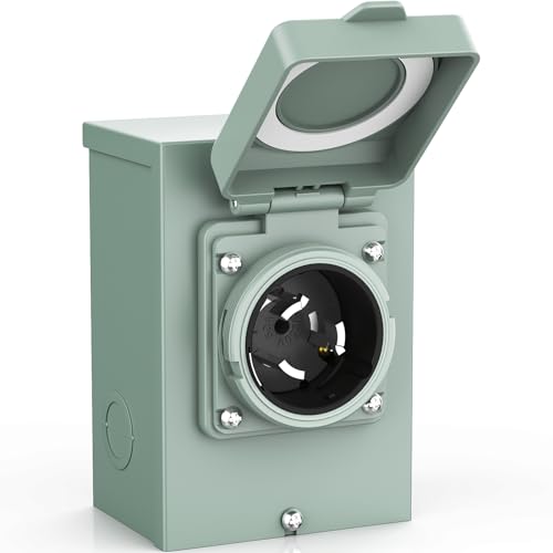 BEBOBLY Generator Inlet Box, 50 Amp NEMA PB50, SS2-50 Power Inlet Box for 3 Prong Generator Cord, 12500W 125/250V Receptacle for Outdoor Use, Generator Accessories,Weatherproof, ETL Listed by BEBOBLY - Used condition - US$16.95