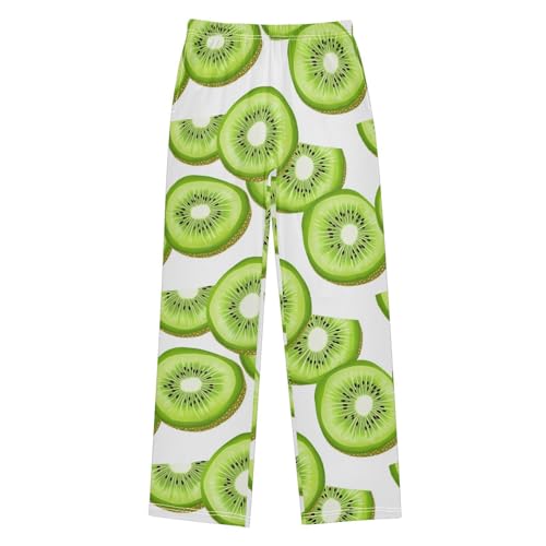 Kiwi Fruit Slice Boys Pants Boys Athletic Pants Long Pant for Boywith Pockets Wide-Leg Size 6-14Y