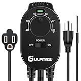 Plug in Thermostat for Heater, Thermostat Plug Outlet with 4.9FT Power Cord, Heating and Cooling Thermostats Outlet with Temperature Probe for Space Heater, Greenhouse Fan(Black,1 Pcs)