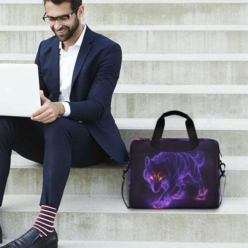 Maletín para portátil 15.6 pulgadas morado con asa y correa miniatura 3
