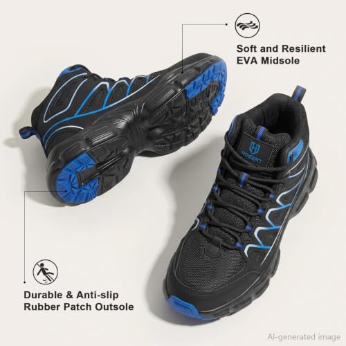 Image of Hogent Steel Toe Shoes for Men Women - Non Slip & Lightweight Work Shoes | Shock Absorption Cushion Sole, Breathable Safety Shoes, Ideal for Construction, Warehouse, Kitchen Work, Food Service