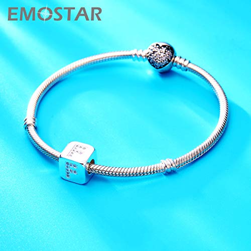Dice-Shaped Letter F Charm Initial A-Z Alphabet Beads, 925 Sterling Silver Square Cube Charms With Cz Fits Pandora Women Bracelet, Gifts For Fathers Day/Family/Friends #TOP2