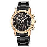 ITVIP Montre haut de gamme Genève en acier Trois yeux et six aiguilles avec calendrier Montre décontractée pour homme d'affaires, C, 245mm, Bracelet