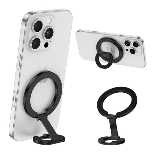 Magnetic Phone Grip Holder for Samsung S26 Ultra Dual-Sided MagSafe Finger Ring Adjustable Kickstand Loop for Galaxy S25 FE S24 A26 A36 Z Flip Fold7/iPhone 17/16/15, Compatible for Magnetic Car Mount