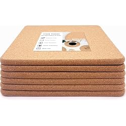 KITLAB Cork Trivets for Hot Dishes, Hot Pots and Pans, 8 Inch 6 Pcs | High Density Thick Cork Trivet, Fine Particle Cork, Heat Resistant, Large Coaster for Kitchen, Hot Pads for Countertop