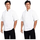 Chaqueta de cocinero de manga corta para hombre, talla XL, color blanco, de Whites Chefs Apparel