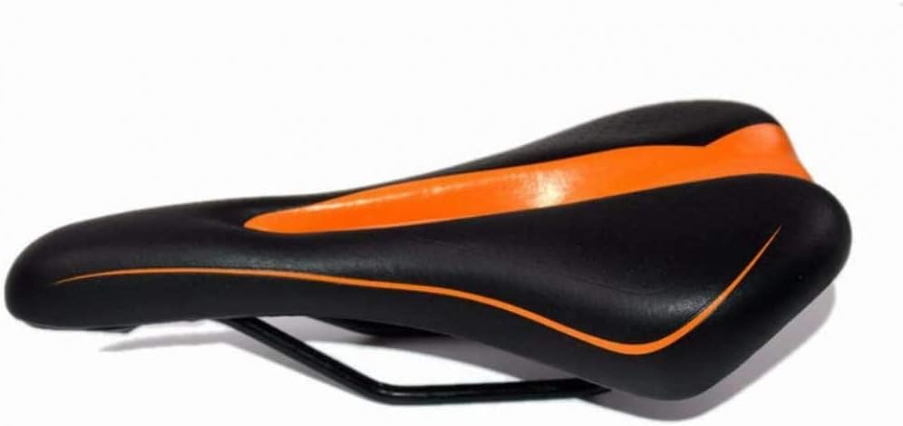 qiuqiu MTB Bicycle Saddle Mountain Road Hollow Bicycle Saddle Soft Cushion Saddle PU Leather Black Orange Color