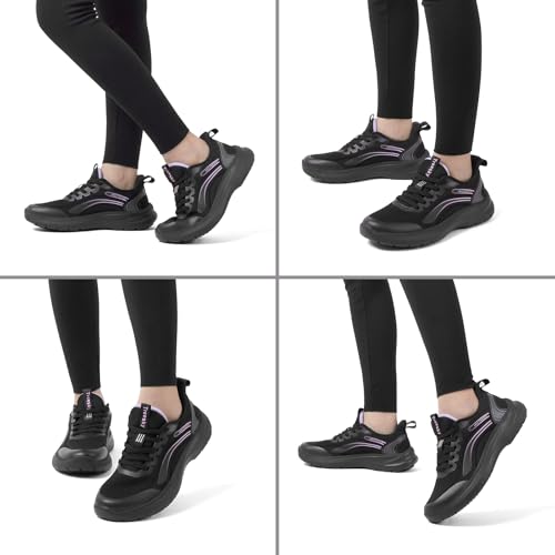 Treesky Black Non Slip Work Shoes for Women, Restaurant & Kitchen Sneakers by Treesky - Used condition - Image 2