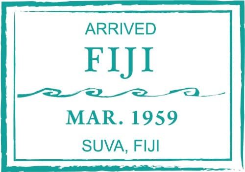 Fiji Suva Passport Travel Retro Adventure Stamp Car Bumper Sticker Decal 5" x 4"