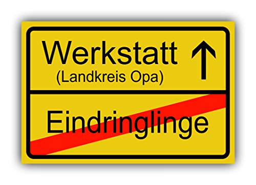 Geschenkschild für die Werkstatt für - personalisierte Ideen für den zum Geburtstag | leuchtend Deko für Opa und Papa (Schild, Opa) Cover