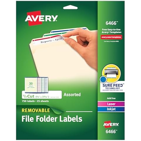 Avery 6466 Removable File Labels Cover