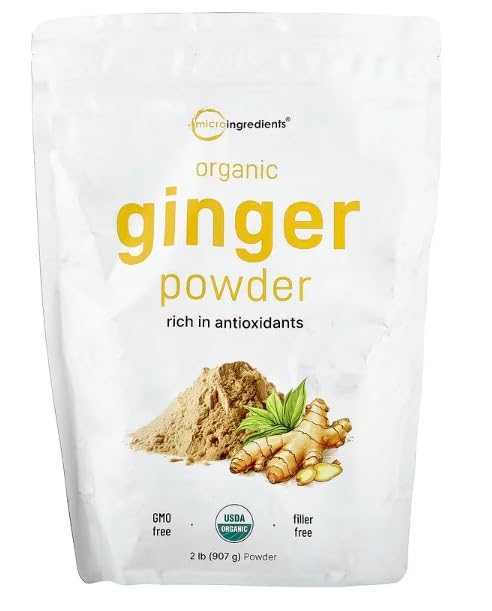 Organic Ginger powder, 2lbs (32oz) | Premium Source for Spice & Seasoning | Great for Baking, Cooking & Tea | Additive Free, Non-GMO, Bulk SupplyUSDA Organic