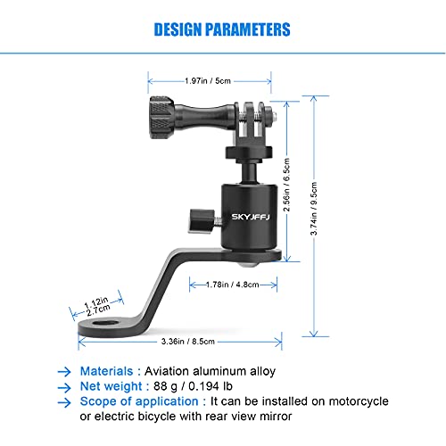 Image of Motorcycle Sports Camera Holder Mount for Gopro Hero 13 12 11 10 9 8 DJI Osmo Insta360 AKASO and Other Action Camera