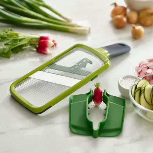 Miniatura 8 de Joseph Joseph Multi-Grip, Mandolina De Cocina, Cortador De Verduras Manual Ajustable Con Agarre De Precisión Y Tres Grosores De Corte, Verde