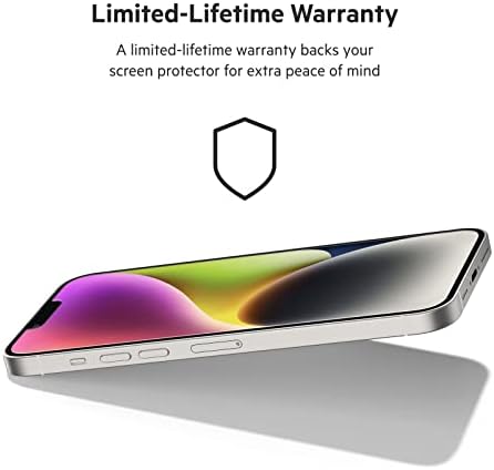 Belkin UltraGlass iPhone 14 Plus, iPhone 13 Pro Max Screen Protector, AntiMicrobial-Treated, Easy Bubble Free Application with Included Installation Guide Tray, 9H Hardness Tested, Tempered Glass