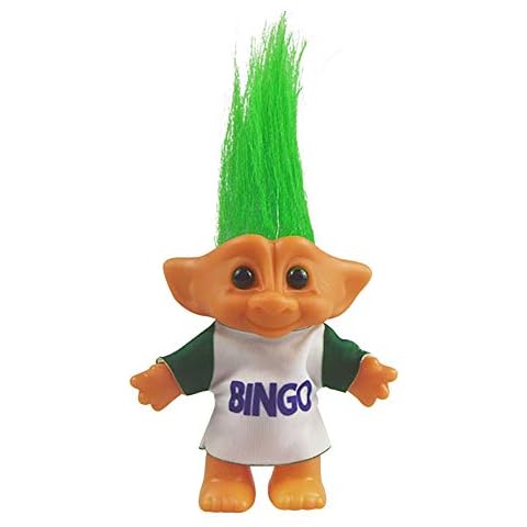 Vintage Troll Dolls, Lucky Doll Chromatic Adorable for Collections, School Project, Arts and Crafts, Party Favors - 7.5" Tall(Include The Length of Hair) (Green) Cover