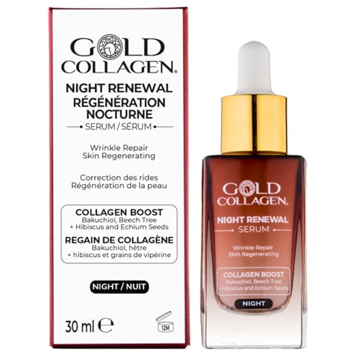 Gold Collagen NIGHT RENEWAL SERUM réparation rides, 30ml