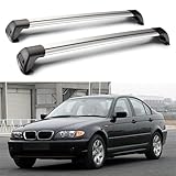 YJXSD 2 PCS Car Roof Rack Bars for BMW 3 Series E46 4 Door Sedan 1999 2000 2001 2002 2003 2004 Car Rooftop Rails Cross Bars Aluminum Guard Rooftop Luggage Carrier Accessorypart,Silver Black