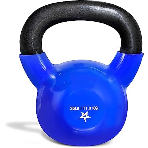 Yes4All Kettlebell, 5-100 LB Vinyl Coated Cast Iron Strength Training Kettlebells for Home Gym Exercises, Fitness, Full Body Workout Equipment, Push Ups, and Grip Strength