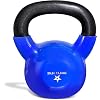 Yes4All Kettlebell, 5-100 LB Vinyl Coated Cast Iron Strength Training Kettlebells for Home Gym Exercises, Fitness, Full Body Workout Equipment, Push Ups, and Grip Strength