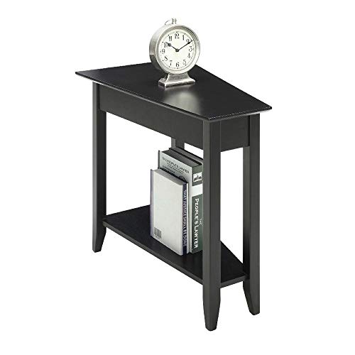 Convenience Concepts R6-137 American Heritage V Shape Wedge Accent Side End Table Nightstand For Living Room, Office, Or Bedroom Storage Decor, Black (Wood) #TOP1