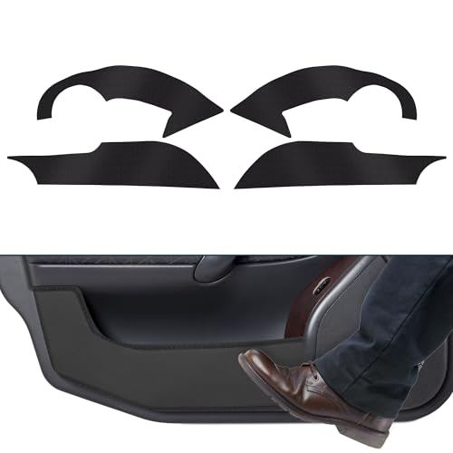 FUELHOOD レザー製車ドアアンチキックパッドステッカー (Kicks) E-POWER P15 ドアサイドエッジガードプロテクター 内装アクセサリー カーボンファイバー 4枚