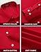 Mens Dress Shirt Long Sleeve with Tie Set Formal Button Down Business Dress Shirt Red Matching Tie Pocket Square Set XL