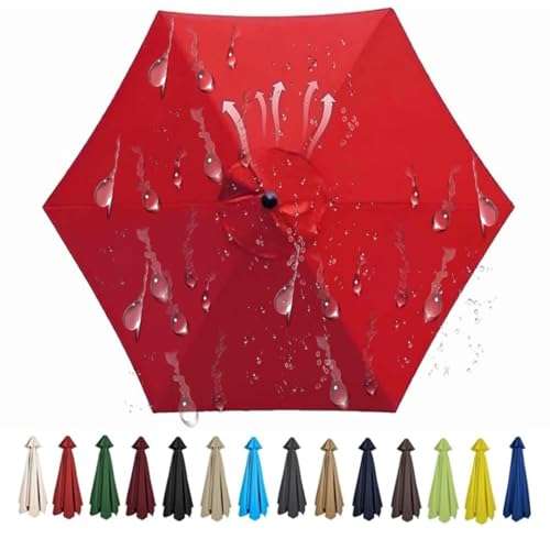 Miecoae Housse de Rechange pour Parasol 200cm 250cm 270cm 300cm Toile Parasol d'extérieur À 6 Baleines Auvent de Rechange pour Parasol de Terrasse Tissu de Polyester(L59,2.5M 8.2ft/6 Ribs)
