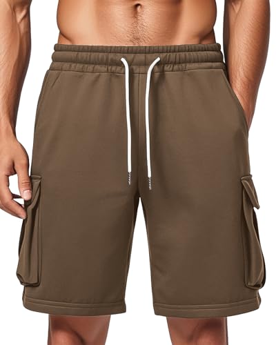 Image of Men's Cargo Sweat Shorts Casual Workout Athletic Jogger Gym SweatShorts