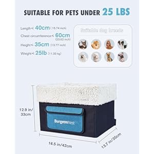 BurgeonNest Dog Car Seat for Small Dogs, Puppy Portable Dog Booster Seat for Car with Upgrade Base Design, Adjustable Straps, with Storage Pockets and Clip-On Leash Portable Dog Car Travel Carrier Bed BurgeonNest Dog Car Seat for Small Dogs, Puppy Portable Dog Booster Seat for Car with Upgrade Base Design, Adjustable Straps, with Storage Pockets and Clip-On Leash Portable Dog Car Travel Carrier Bed