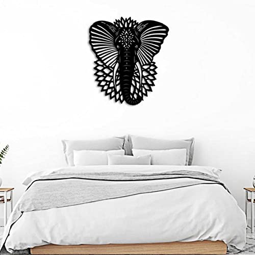 Izzya Elephant Metal Wall Art, Black Home Art Iron Decorations, Window Frame Wall Art Wall Plaque, For Office Living Room Wall Hangings #TOP6