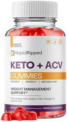 (2 Pack) Rapid Ripped + Keto ACV Gummies, Maximum Strength, Apple Cider Vinegar $24.95 Was $29.95